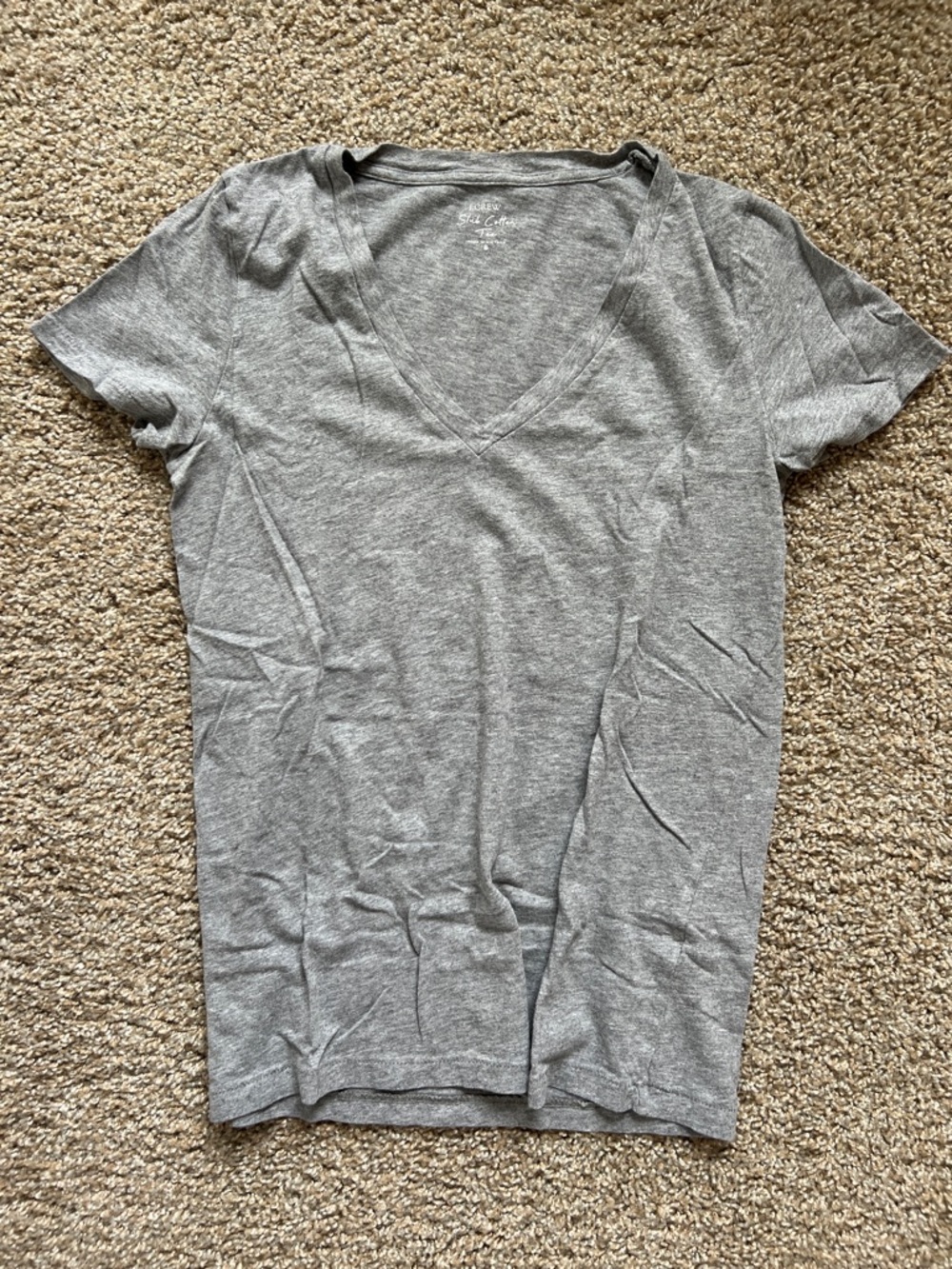 J.Crew Slub Cotton V-Neck Tee Bundle | Small | 3 Shirts | White, Gray, Stripe - Picture 5 of 5